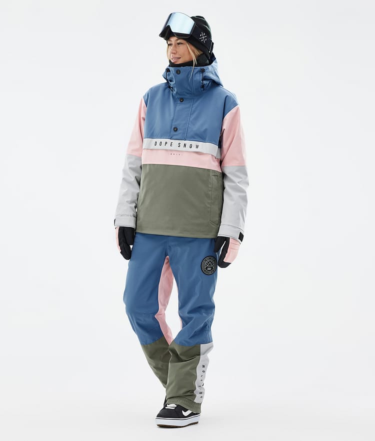Dope Blizzard Track W Snowboardbyxa Dam Blue Steel/Light Grey/Soft Pink/Greenish, Bild 2 av 5