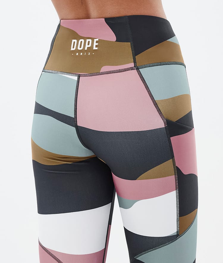 Dope Lofty Tech Leggings Dam Shards Gold Muted Pink