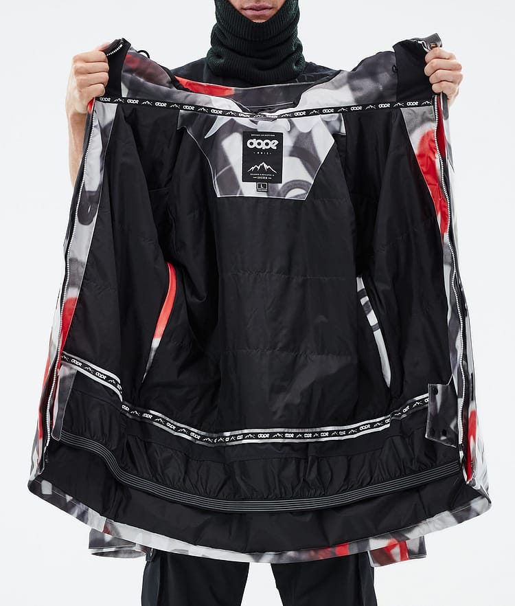 Dope Adept Snowboardjacka Herr Spray Black Red Renewed, Bild 9 av 9