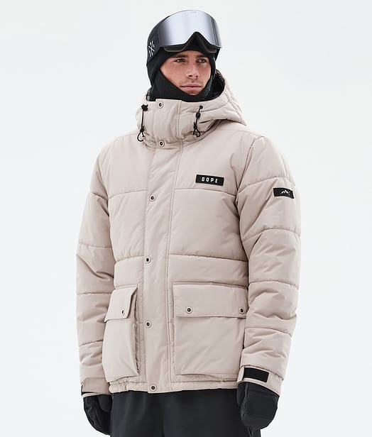 Dope Puffer Full Zip 24 Snowboardjacka Herr Sand