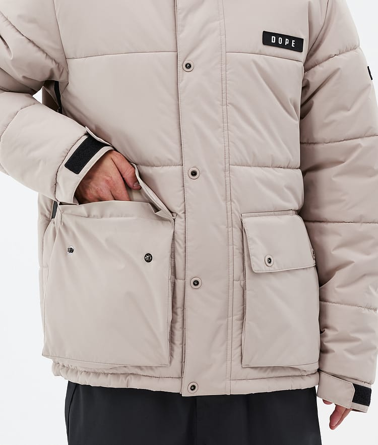 Dope Puffer Full Zip 24 Snowboardjacka Herr Sand, Bild 8 av 9