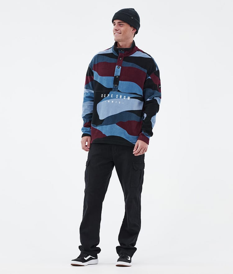 Dope Comfy Fleecetröja Herr Shards Burgundy Blue Renewed, Bild 3 av 6