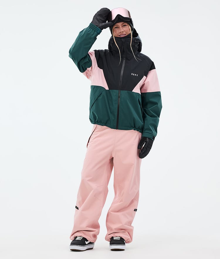 Dope Spartan W Snowboardjacka Dam Sport Black/Soft Pink/Bottle Green, Bild 2 av 8