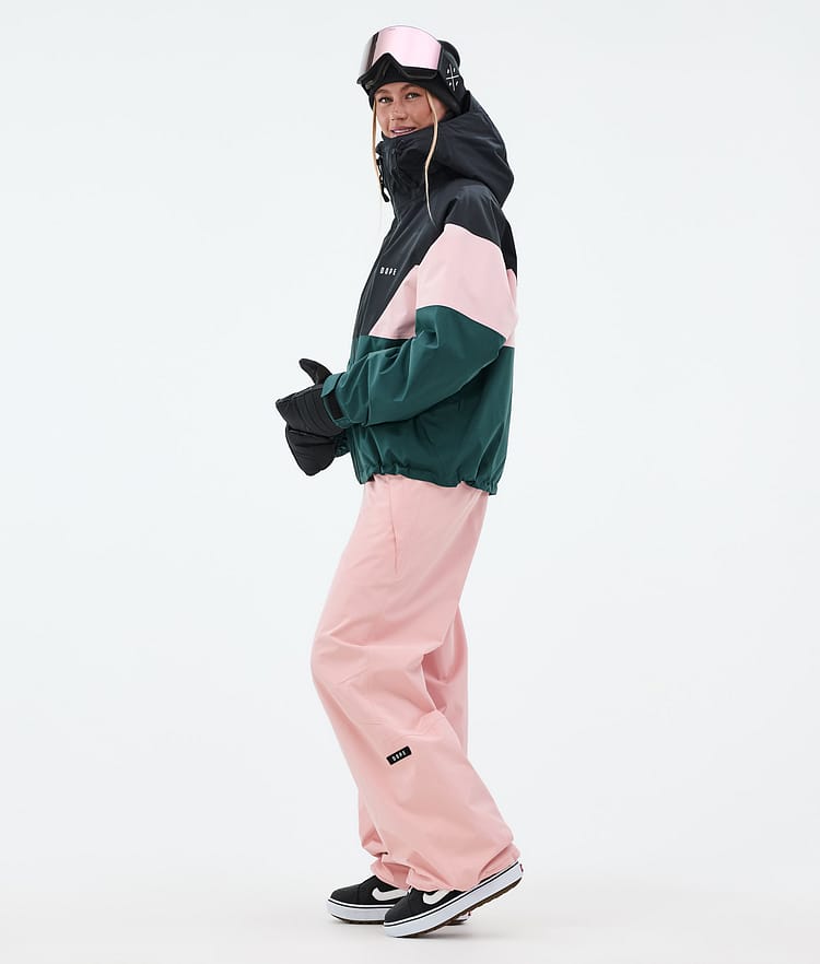 Dope Spartan W Snowboardjacka Dam Sport Black/Soft Pink/Bottle Green, Bild 3 av 8