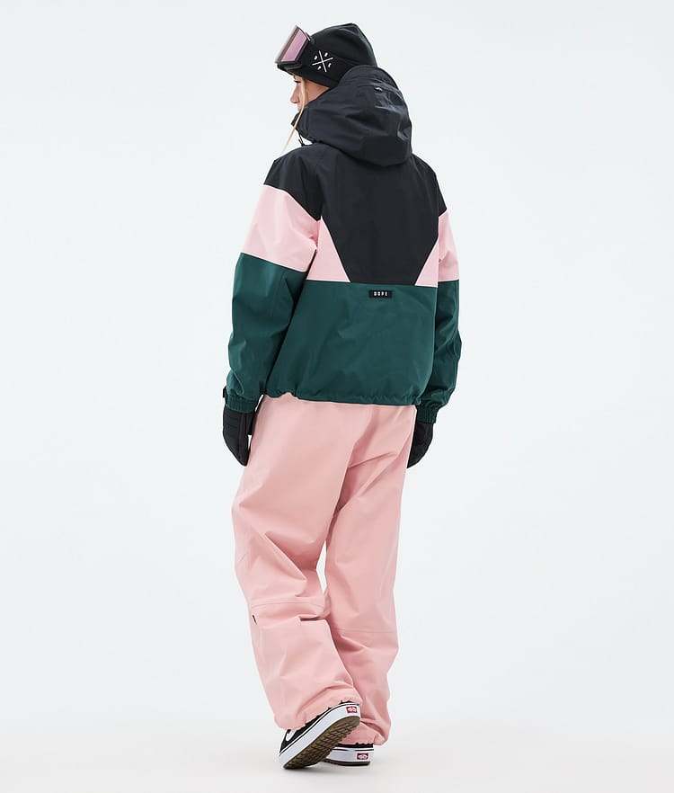 Dope Spartan W Snowboardjacka Dam Sport Black/Soft Pink/Bottle Green, Bild 4 av 8