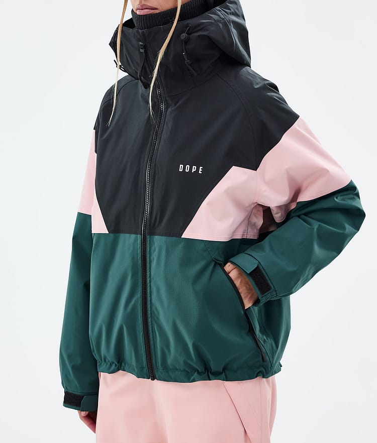 Dope Spartan W Snowboardjacka Dam Sport Black/Soft Pink/Bottle Green, Bild 7 av 8