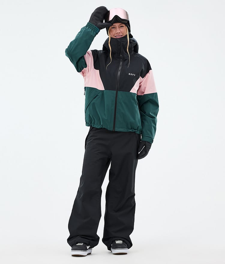 Dope Spartan W Snowboardjacka Dam Sport Black/Soft Pink/Bottle Green Renewed, Bild 2 av 8