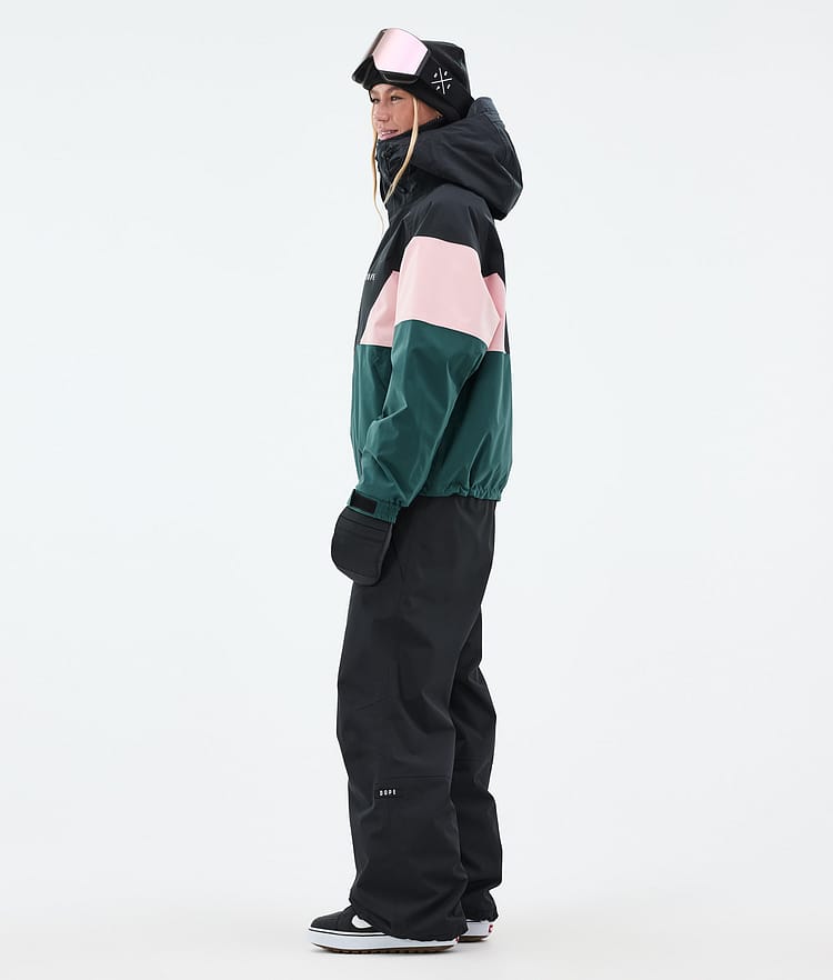 Dope Spartan W Snowboardjacka Dam Sport Black/Soft Pink/Bottle Green Renewed, Bild 3 av 8