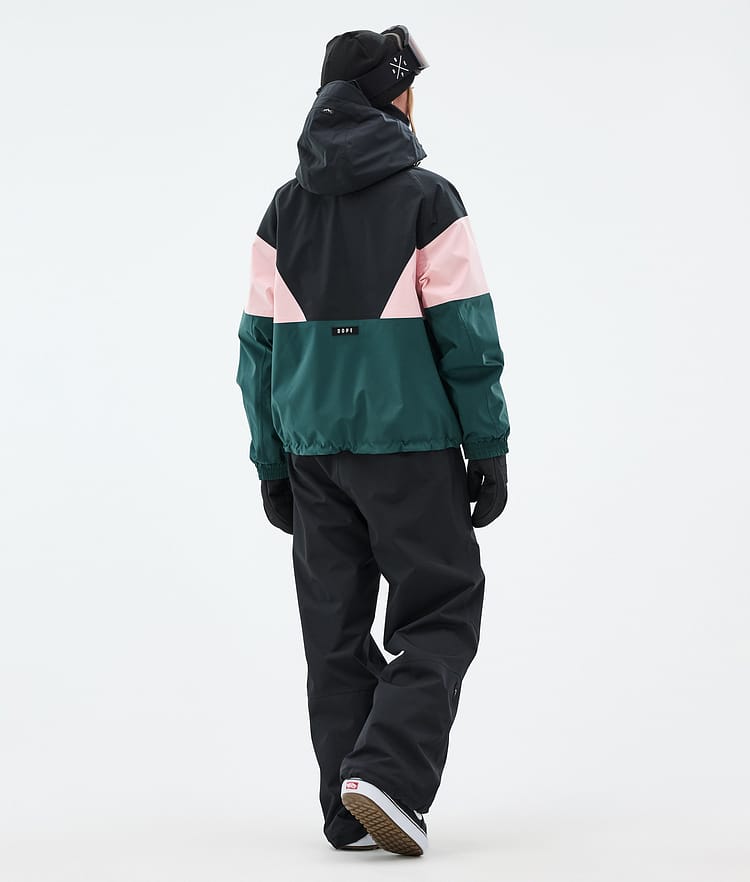 Dope Spartan W Snowboardjacka Dam Sport Black/Soft Pink/Bottle Green Renewed, Bild 4 av 8