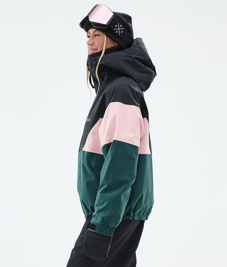 Dope Spartan W Snowboardjacka Dam Sport Black/Soft Pink/Bottle Green Renewed, Bild 5 av 8