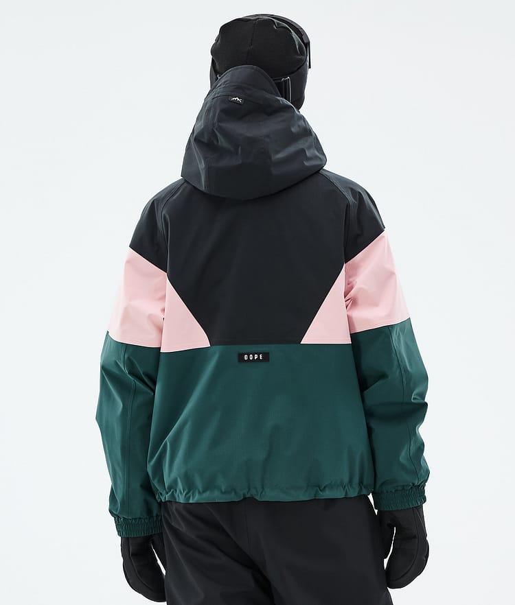 Dope Spartan W Snowboardjacka Dam Sport Black/Soft Pink/Bottle Green Renewed, Bild 6 av 8