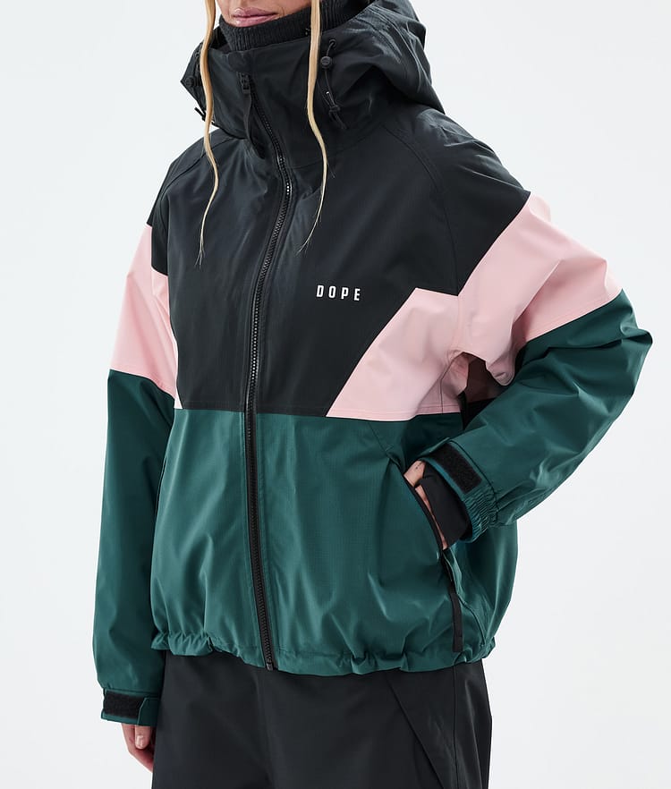 Dope Spartan W Snowboardjacka Dam Sport Black/Soft Pink/Bottle Green Renewed, Bild 7 av 8