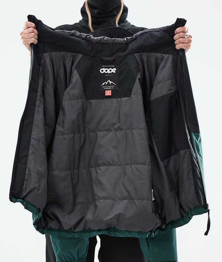 Dope Spartan W Snowboardjacka Dam Sport Black/Soft Pink/Bottle Green Renewed, Bild 8 av 8