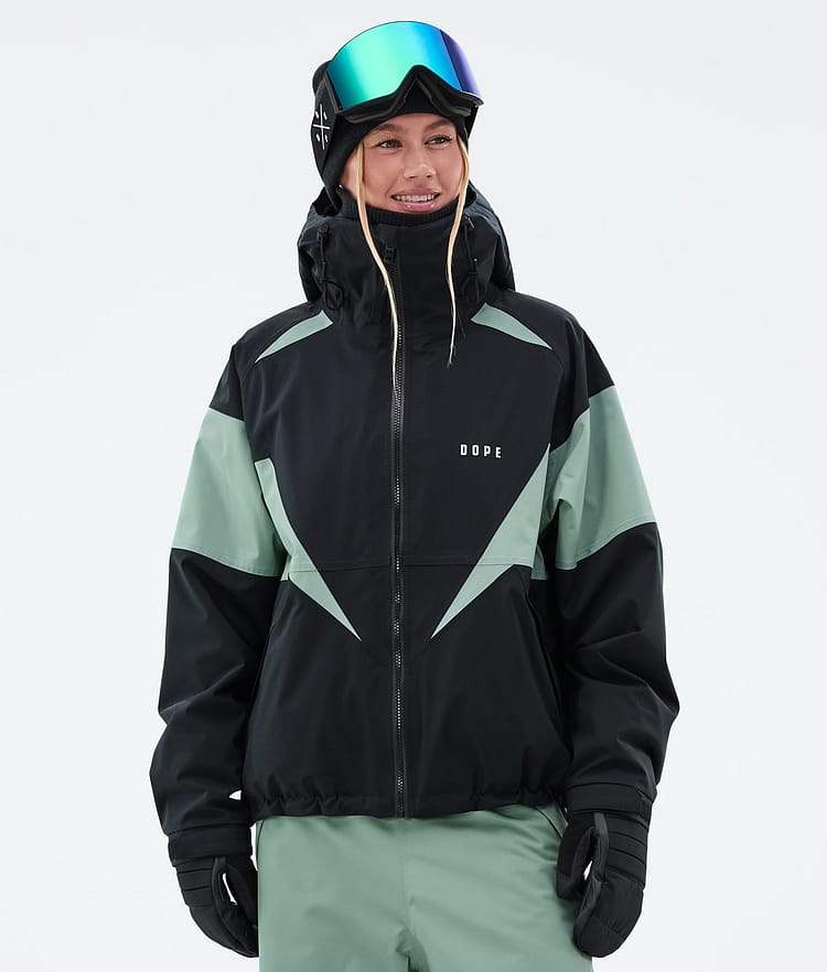 Dope Spartan W Snowboardjacka Dam Spike Black/Faded Green, Bild 1 av 8