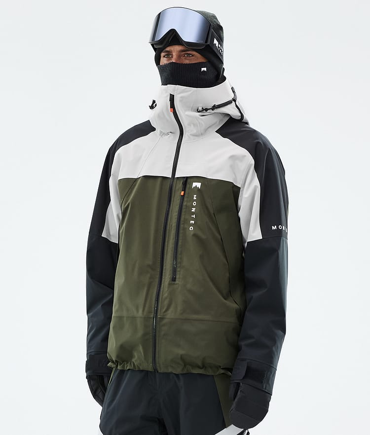 Montec Oracle Snowboardjacka Herr Light Grey/Black/Olive Green, Bild 1 av 10