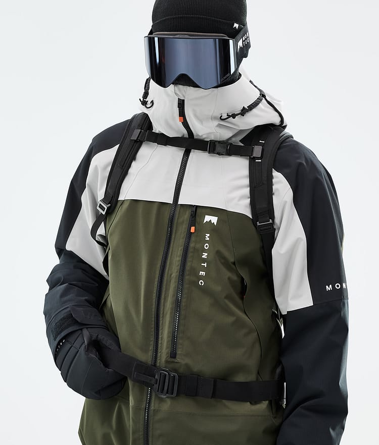 Montec Oracle Snowboardjacka Herr Light Grey/Black/Olive Green, Bild 2 av 10