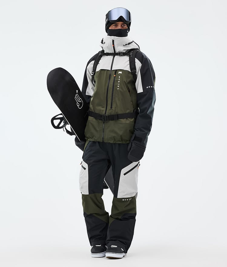 Montec Oracle Snowboardjacka Herr Light Grey/Black/Olive Green, Bild 3 av 10