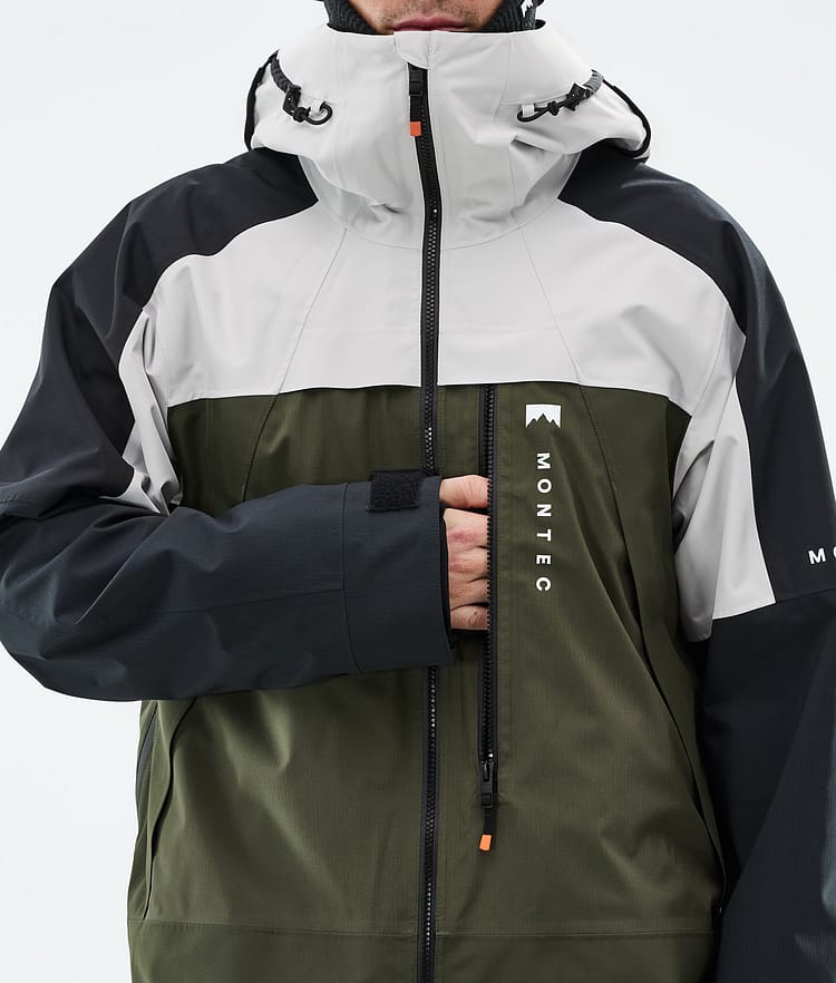 Montec Oracle Snowboardjacka Herr Light Grey/Black/Olive Green, Bild 9 av 10