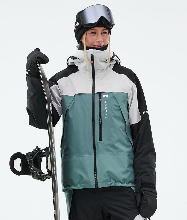Montec Oracle W Snowboardjacka Dam Light Grey/Black/Atlantic, Bild 1 av 10