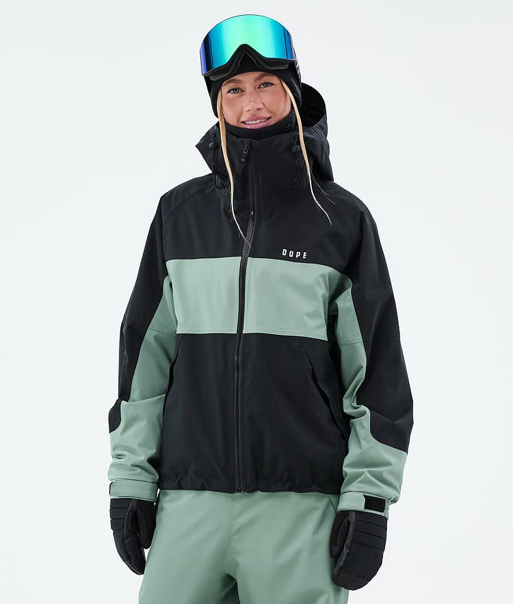 Dope Spartan W Snowboardjacka Dam Stripe Black/Faded Green, Bild 1 av 8