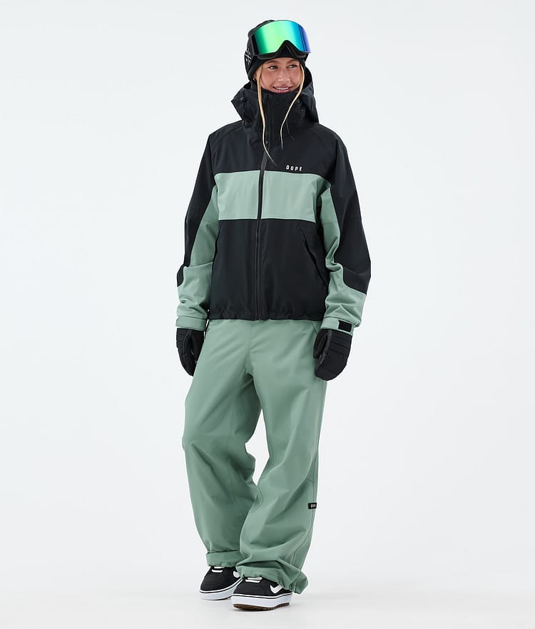Dope Spartan W Snowboardjacka Dam Stripe Black/Faded Green, Bild 2 av 8