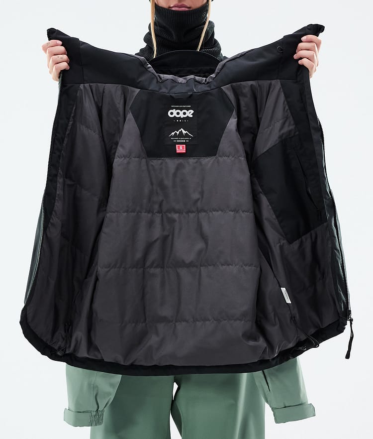 Dope Spartan W Snowboardjacka Dam Stripe Black/Faded Green, Bild 8 av 8
