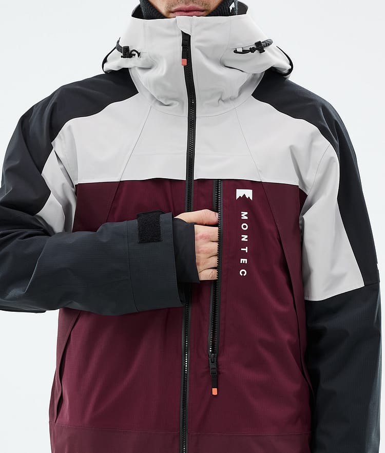 Montec Oracle Snowboardjacka Herr Light Grey/Black/Burgundy, Bild 8 av 10