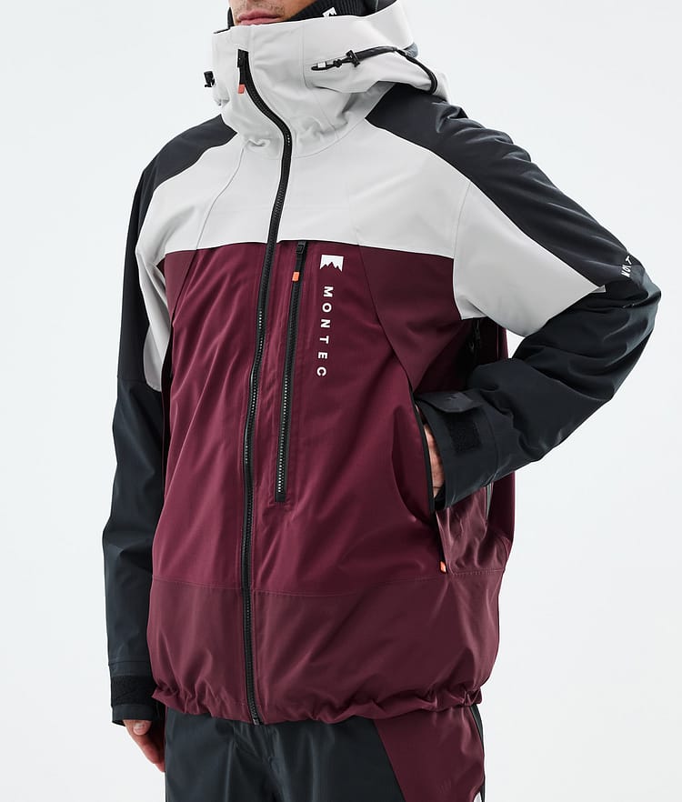 Montec Oracle Snowboardjacka Herr Light Grey/Black/Burgundy, Bild 9 av 10