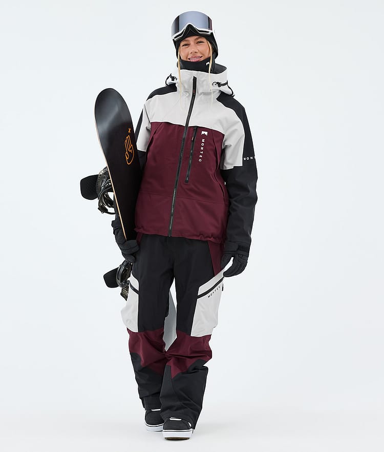 Montec Oracle W Snowboardjacka Dam Light Grey/Black/Burgundy, Image 2 of 9