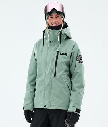 Dope Blizzard W Full Zip Snowboardjacka Dam Faded Green