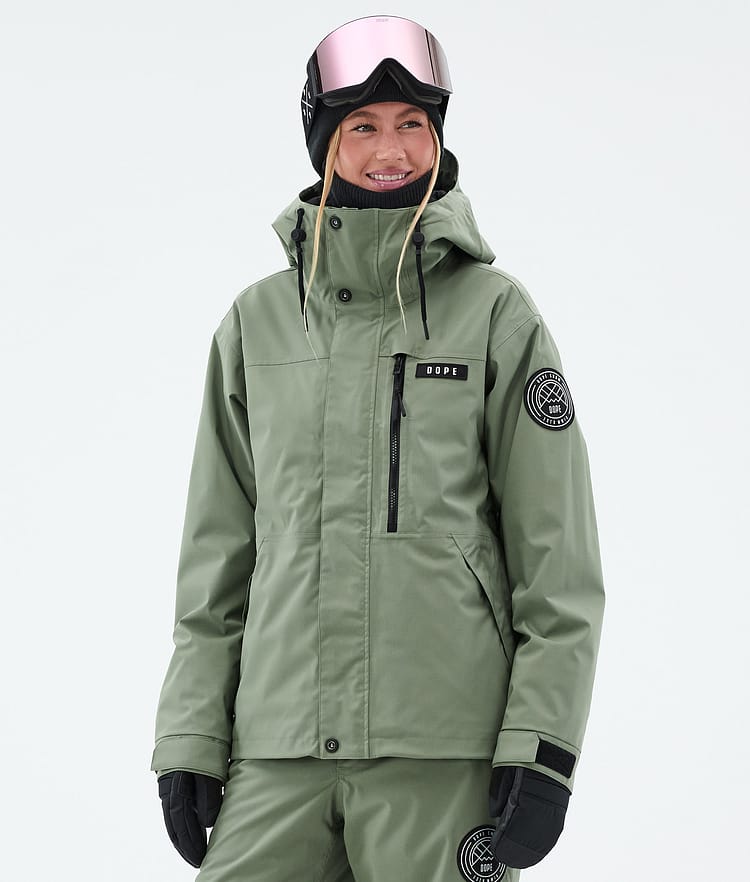 Dope Blizzard W Full Zip Snowboardjacka Dam Moss Green, Bild 1 av 9