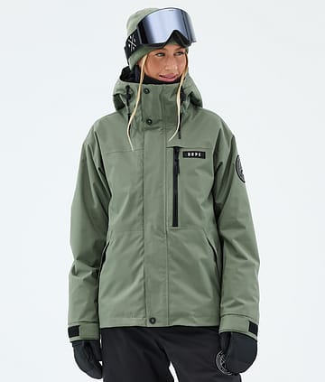 Dope Blizzard W Full Zip Snowboardjacka Moss Green