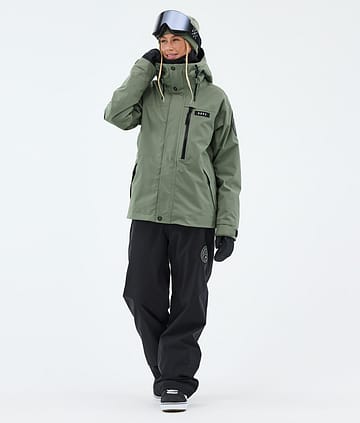 Dope Blizzard W Full Zip Snowboardoutfit Moss Green/Black