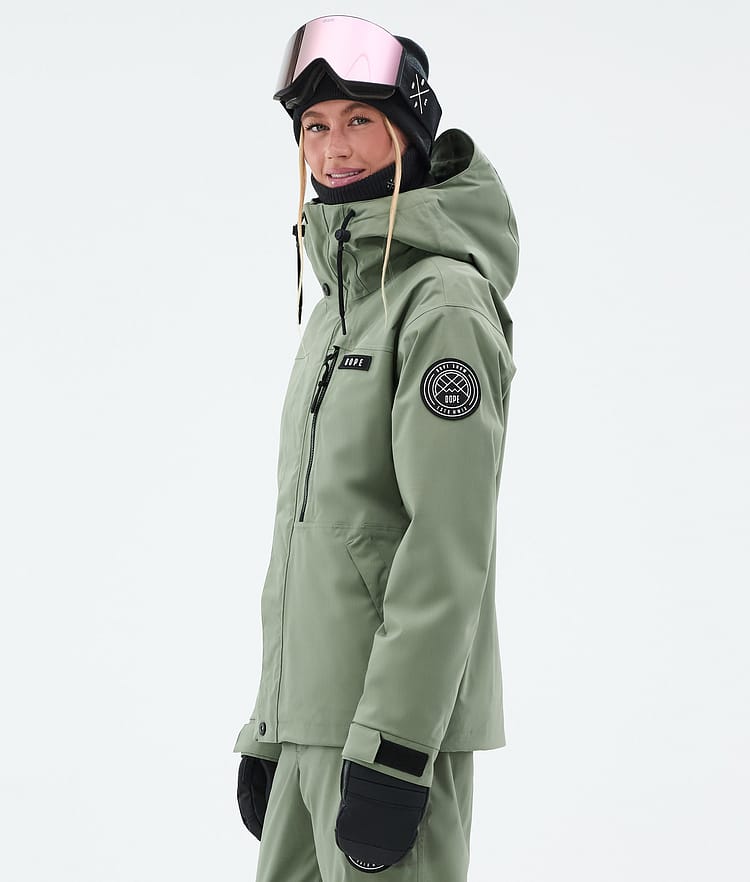 Dope Blizzard W Full Zip Snowboardjacka Dam Moss Green, Bild 5 av 9