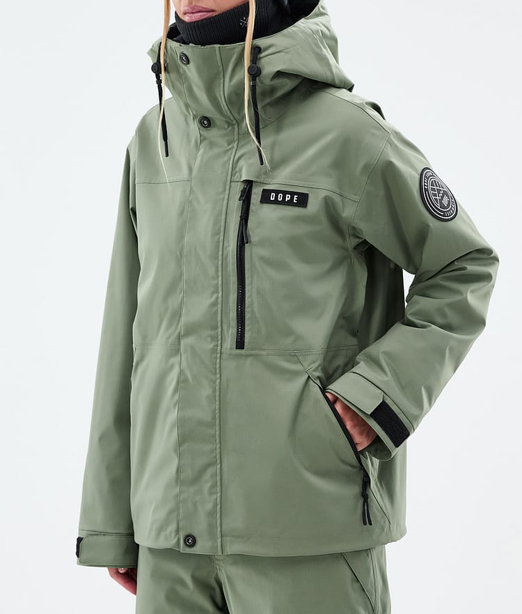 Dope Blizzard W Full Zip Snowboardjacka Dam Moss Green, Bild 7 av 9