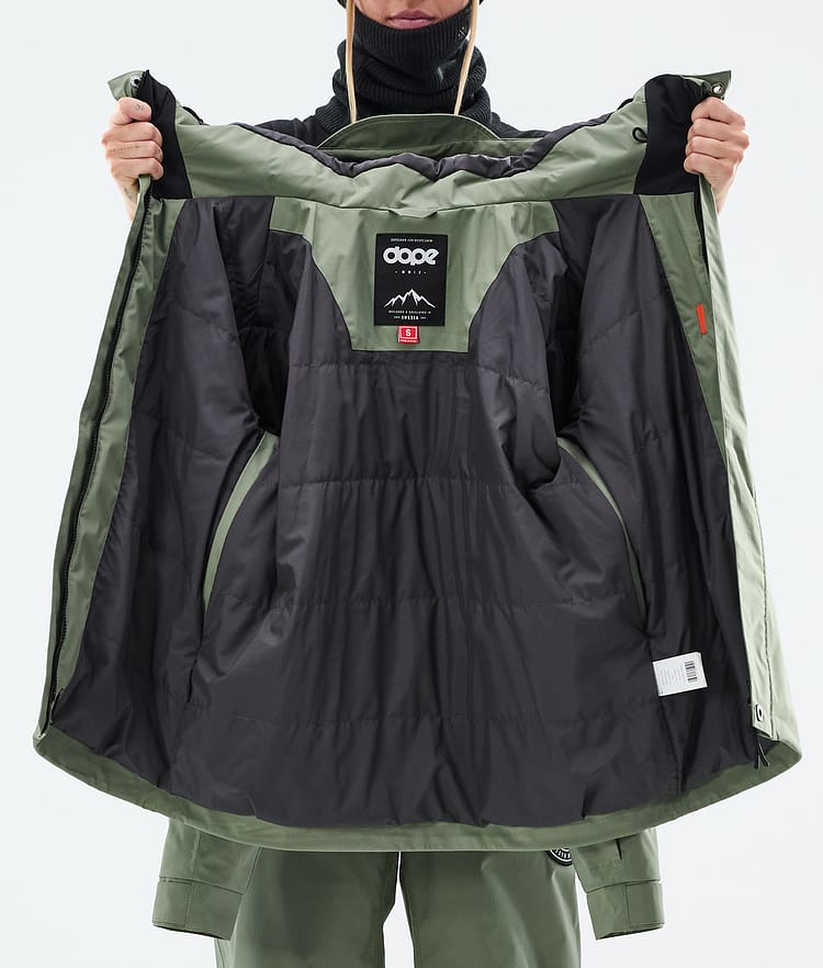Dope Blizzard W Full Zip Snowboardjacka Dam Moss Green, Bild 9 av 9
