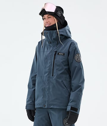 Dope Blizzard W Full Zip Snowboardjacka Dam Metal Blue