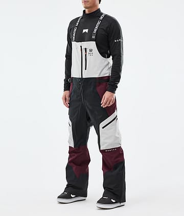 Montec Dozer Snowboardbyxa Man Light Grey/Black/Burgundy