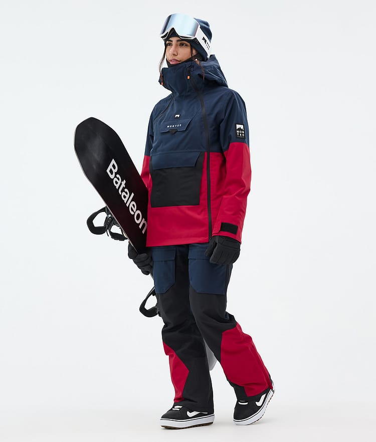 Montec Fawk W Snowboardbyxa Dam Dark Blue/Black/Deep Red, Bild 2 av 7