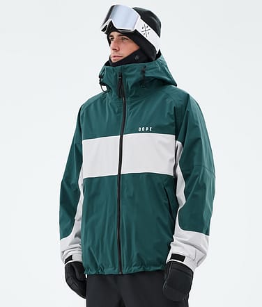 Dope Spartan Snowboardjacka Man Stripe Bottle Green/Light Grey