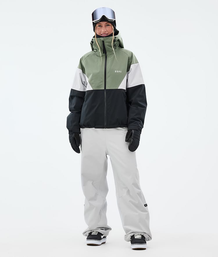 Dope Spartan W Snowboardjacka Dam Sport Moss Green/Light Grey/Black, Bild 2 av 8