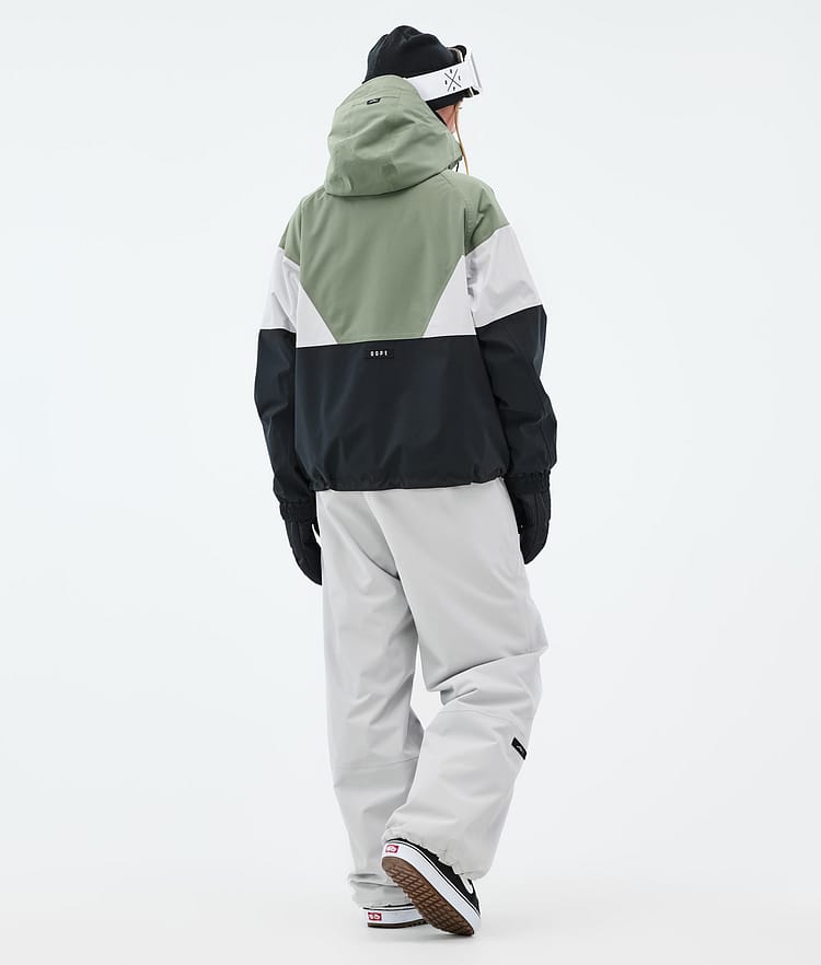 Dope Spartan W Snowboardjacka Dam Sport Moss Green/Light Grey/Black, Bild 4 av 8