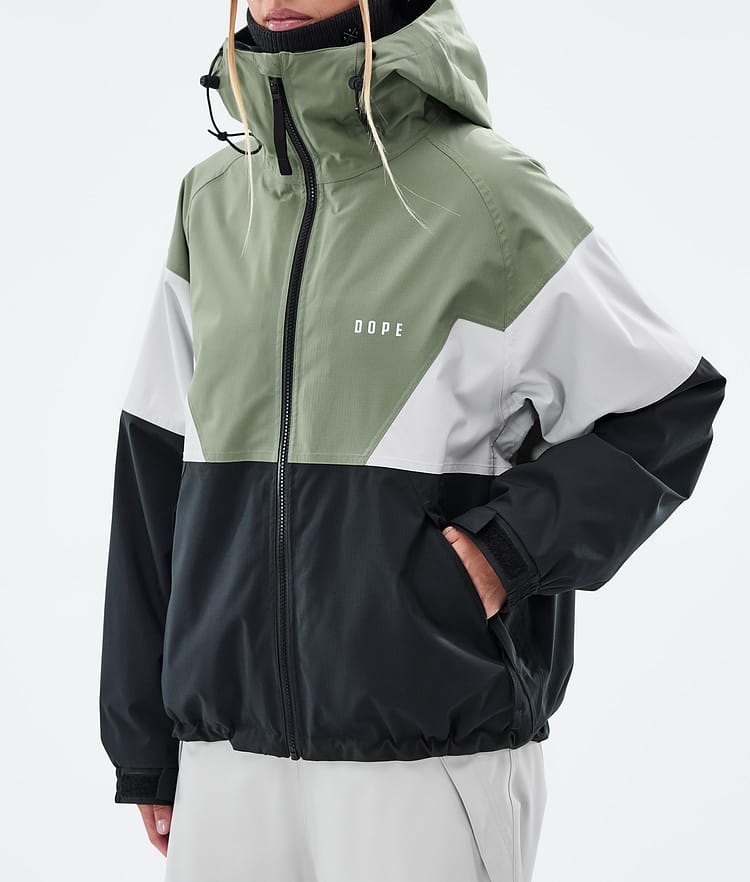 Dope Spartan W Snowboardjacka Dam Sport Moss Green/Light Grey/Black, Bild 7 av 8