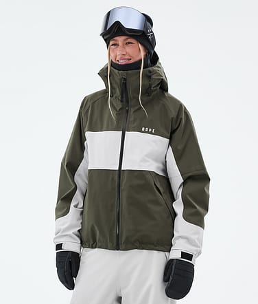 Dope Spartan W Snowboardjacka Stripe Olive Green/Light Grey
