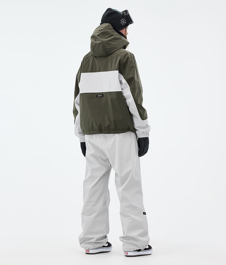 Dope Spartan W Snowboardjacka Dam Stripe Olive Green/Light Grey, Bild 5 av 9