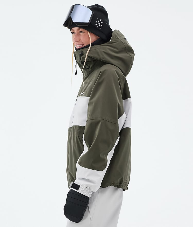Dope Spartan W Snowboardjacka Dam Stripe Olive Green/Light Grey, Bild 6 av 9