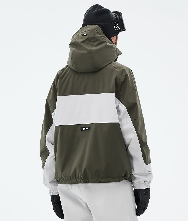 Dope Spartan W Snowboardjacka Dam Stripe Olive Green/Light Grey, Bild 7 av 9