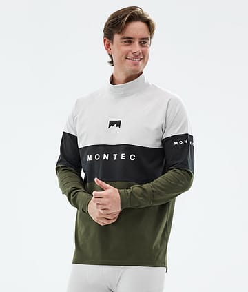 Montec Alpha Underställströja Man Light Grey/Black/Olive Green