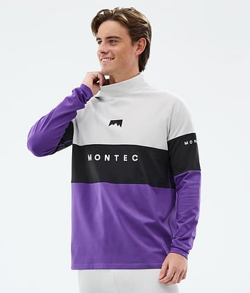 Montec Alpha Underställströja Man Light Grey/Black/Vivid Purple