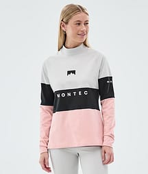 Montec Alpha W Underställströja Dam Light Grey/Black/Soft Pink
